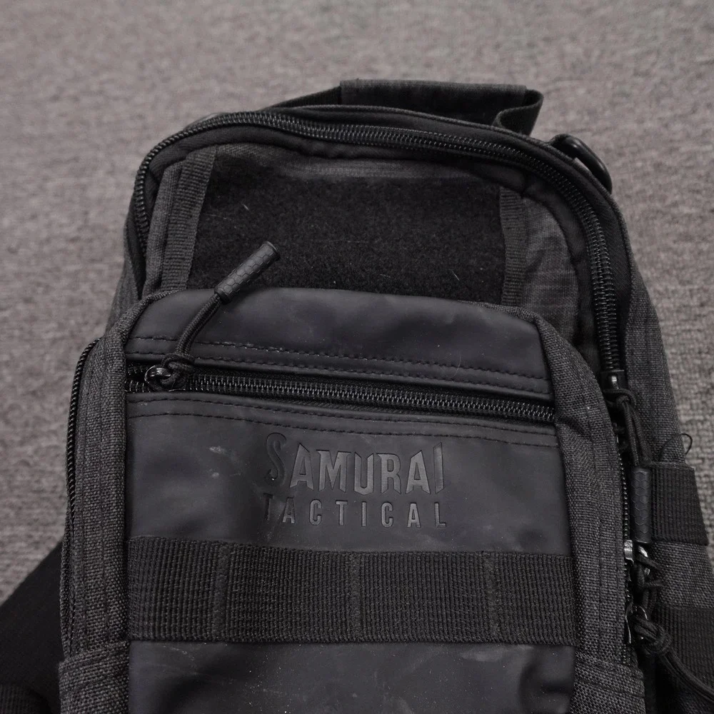 Samurai Tactical Gear Bag Black Synthetic One Size MOLLE Hunting Sling Pack